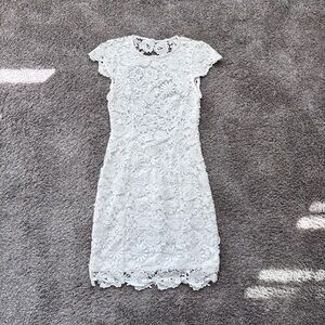 Lulu's White Floral Lace Mini Dress